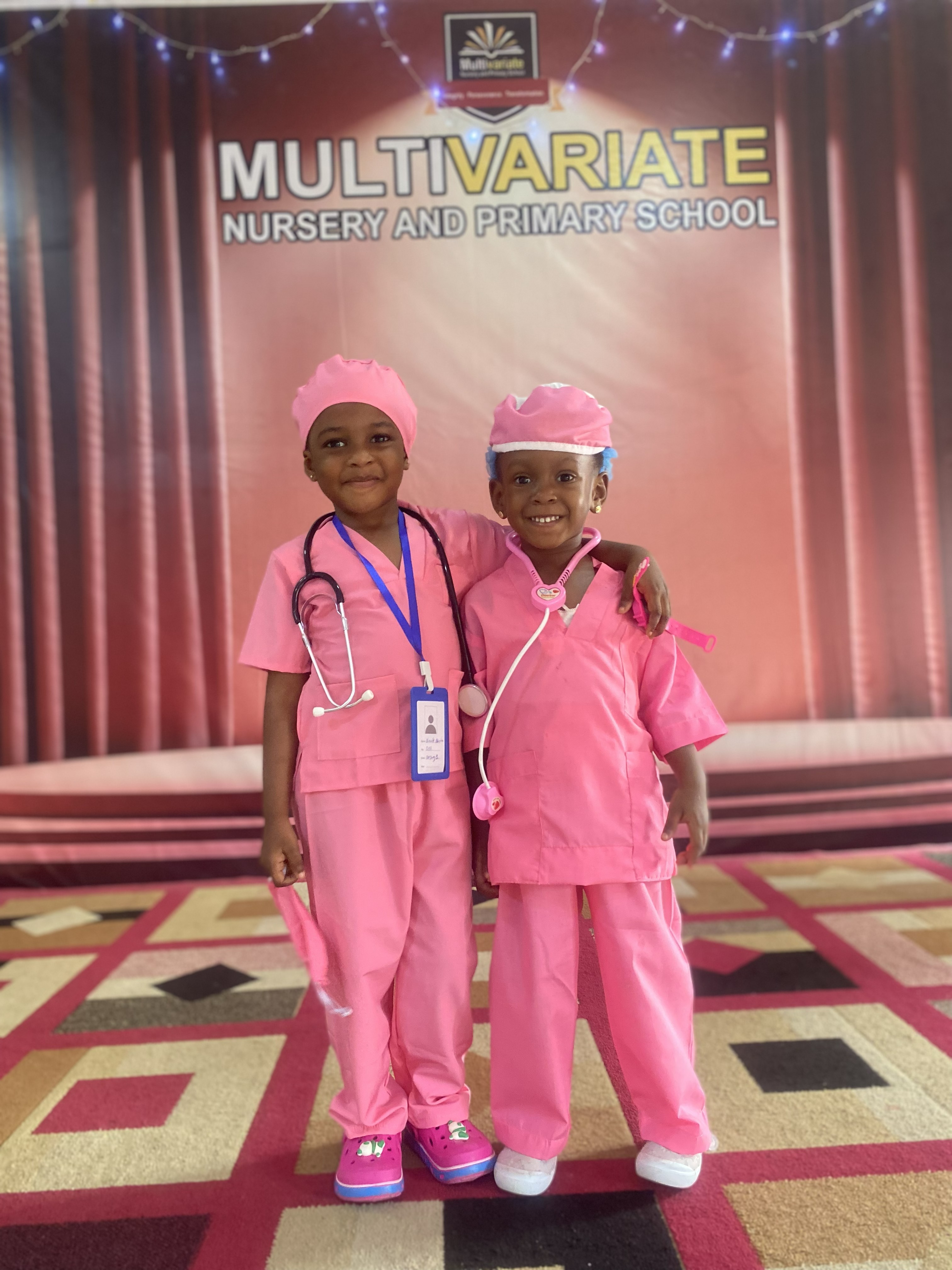 Multivariate School pupils enjoying a school activity