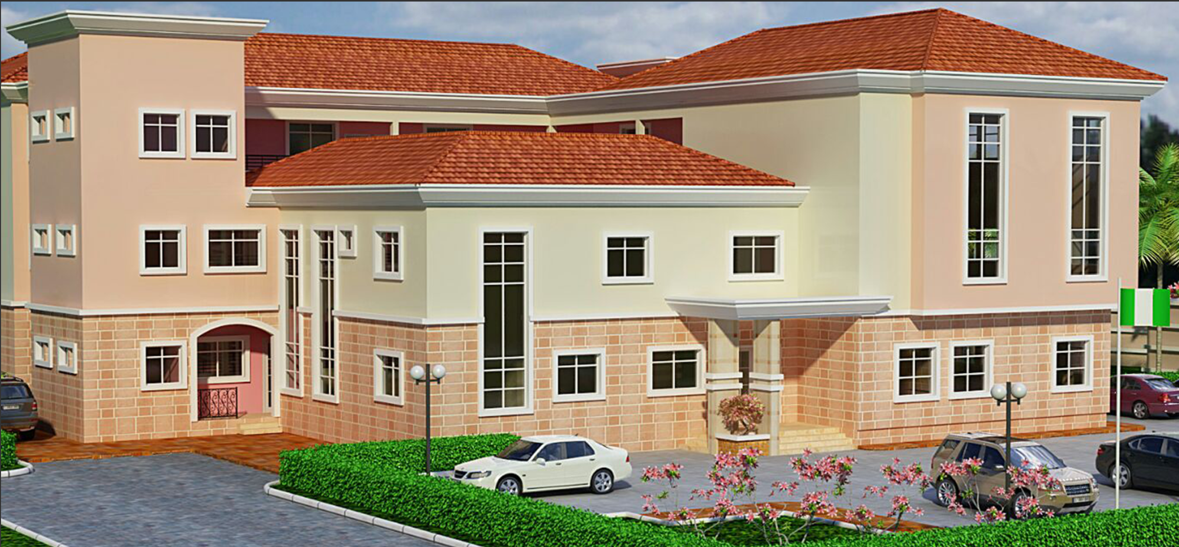 The Multivariate School campus building with landscaped grounds